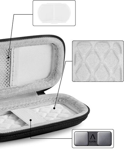 Heart Rate Monitor Case KardiaMobile EKG Monitor 1L 6L with Pill Case, Portable Hard EVA Kardia Mobile Heart Monitor Case with Climbing Clip, White Protective Organizer Case in Saudi Arabia