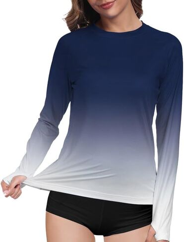 Womens Rash Guard Long Sleeve UPF 50+ Swim Shirts Moisture Wicking UV Protection SPF Sun Shirts Fishing QYY24025 in Saudi Arabia