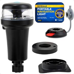 Five Oceans Anchor Light - Stern Lights for Boats, LED Anchor Light and Signal Flashlight Function, 2-Option Base Installation, Stern Light for Inflatable Boat, Small Tender, Canoe, Kayak - FO4690