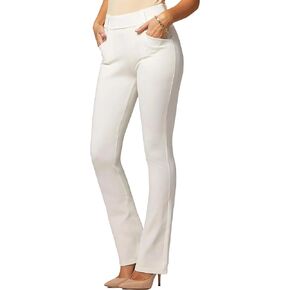 Conceited Dress Pants for Women with Pockets - Stretch Ponte Fabric - Wear to Work - Tummy Control (Available in Plus Size)