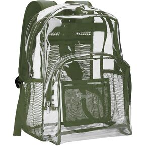 vorspack clear backpack pvc pvc backpack backpack مع غرز حزام معززة وقدرة كبيرة على أمان مكان العمل في الكلية - أسود