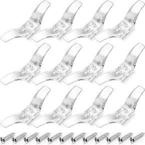 Jetec 12 Sets Window Blind Cord Cleats Safety Cord Cleats for Blinds with Screws Plastic Transparent for Home Office Window Curtains Sun Shades Ropes
