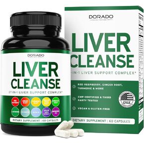 Liver Cleanse Detox & Repair (27 in 1 Formula - Milk Thistle, Dandelion Root, Turmeric, Artichoke Extract & More) - Detox Cleanse Supplement, Liver Support for Adults, Vegan - 60 Capsules
