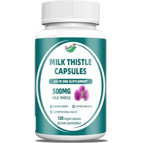 Milk Thistle Supplement with Aloe Vera and Apple Cider Vinegar and NAC - Improve Immunity & Enhance Energy - 120 Vegan Capsules