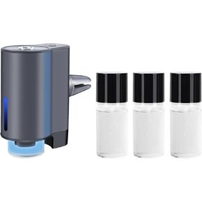 Auto-Aromatherapy Smart Car Air Freshener Diffuser with 3 Scent Options, Rechargeable Design, USB-Carger, and Easy to Install for Long-lasting Freshness.(Grey)