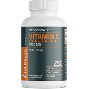 Bronson Vitamin C 1000mg Extra Strength, Supports a Healthy Immune System, High Potency, Non-GMO, 100 Vegetarian Tablets