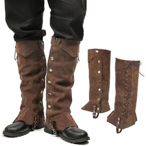 Procos Pirate Leg Covers يغطى حذاء من العصور الوسطى من جلد الفو