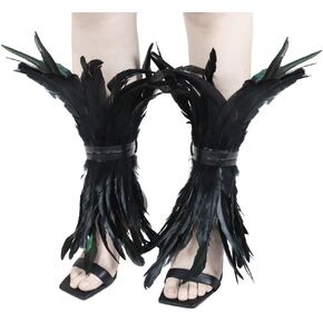 Eforcase Feather Leg Warmers Boots Cuff Cover Ankle Bracelets Ankle Cuff Ankle Wrap Feather Cuffs Socks Halloween Costume