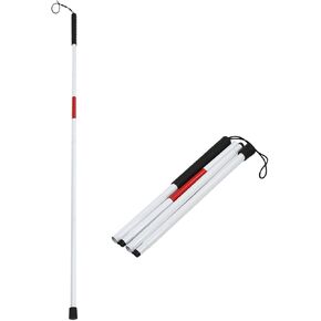 Folding Blind Cane Aluminum Reflective Red Walking Stick, 48.8" Length