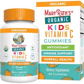 MaryRuth Organics Kids Vitamin C Gummies | Supplement for Immune Support & Overall Health | Vitamin C for Kids Ages 4+ | USDA Organic | Vegan | Non-GMO | 60 Servings