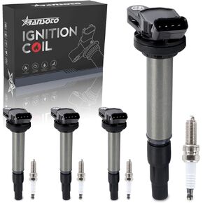 Ignition Coil Pack UF596 and Iridium Spark Plug 4912 Compatible with Toyota Corolla Prius Matrix, Pontiac Vibe, Scion xD, Lexus CT200h 1.8L 2009 2010 2011 2012 2013 2014 2015 Replaces UF619