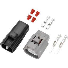 2 Pin Electrical Wire Connector Plug 2.2mm Series Male Female Wire Terminal Connector for Toyota for Lexus for Scion Plastic Black Gray 1 Set