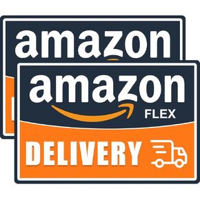flex delivery driver car sign - 2-pack reflective car magnet, weather-resistant delivery driver accessories, 12x8 inch (Orange)