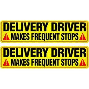 2 Pack Heavy Duty Magnetic Delivery Vehicle Frequent Stops Signs （2×12"×3") Delivery Driver Car Sign for Delivery Drivers, Reflective At Night