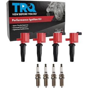 TRQ Ignition Kit Ignition Coil Spark Plugs Compatible with 09-22 Ford 13-20 Lincoln