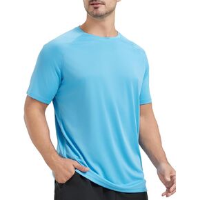 Men's UPF 50+ Swim Shirt Rash Guard SPF UV Sun Protection Quick Dry Short Sleeve T-Shirts Water Beach Shirt in Saudi Arabia
