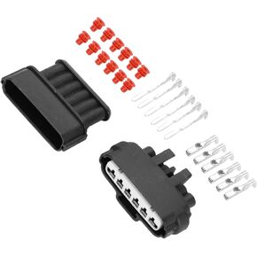 Motoforti 6 Pin Throttle Accelerator Connector Plug - Car Male Female Wire Terminal Connector - for Toyota for Mitsubishi Plastic Black - 1 Set Long-lasting
