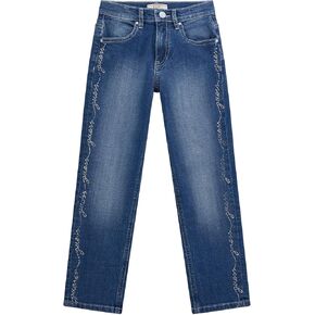 GUESS Girls' Stretch Denim Straight Pants