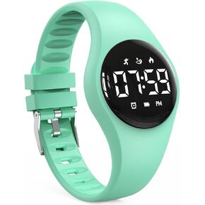 Kids Led Fitness Tracker Wristwatch, Digital Step Counter Watch, Waterproof Pedometer Watch, Calendar Alarm Clock for Children Boys Girls (Deep Blue)
