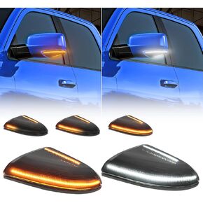 SUPAREE Sequential Switchback LED Side Mirror Turn Signal Light Amber, Puddle Light White fit for 2009-2018 Do-dge R-am 1500 2010-2018 Do-dge R-am 2500 3500 Turn Signal Puddle Lamp