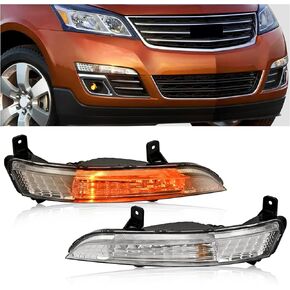 HECASA Left Turn Signal Light Compatible with 2013-2017 Chevy Chevrolet Traverse LS LT LTZ Premier Running Light w/Bulb Signal Lamp Replacement for 23305608 GM2530135 Clear Lens - Driver Side