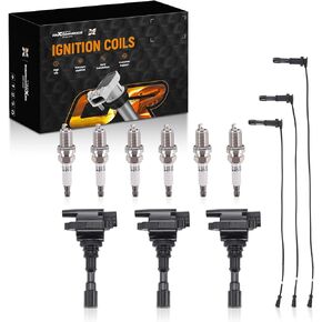 maXpeedingrods UF431 Set of 3 Ignition Coil with 6 Spark Plug and 3 Wire Set Fit for Kia Sorento 2003 2004 2005 2006 3.5L V6, Ignition Coil Kit Replaces C1445 E596D 5C1435
