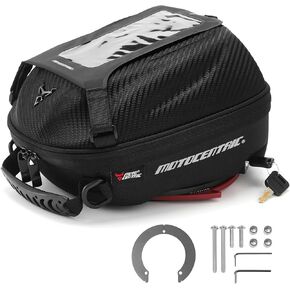 ILM Motorcycle Tank Bag Waterproof Quick Release Design Touch Screen Pouch for Honda Yamaha Kawasaki BT2 (No.5 Adapter Ring)