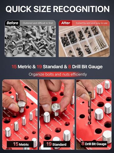 Thread Checker, 28 Nut and Bolt Thread Checker, Premium 14 Metric & 14 Standard Identibolt, Bolt and Nut Identifier Gauge, Accurate Thread Gauge with Centimeters and Inches Scales on Both Sides in Saudi Arabia