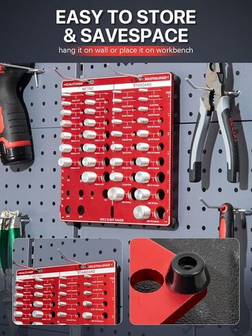 Thread Checker, 28 Nut and Bolt Thread Checker, Premium 14 Metric & 14 Standard Identibolt, Bolt and Nut Identifier Gauge, Accurate Thread Gauge with Centimeters and Inches Scales on Both Sides in Saudi Arabia