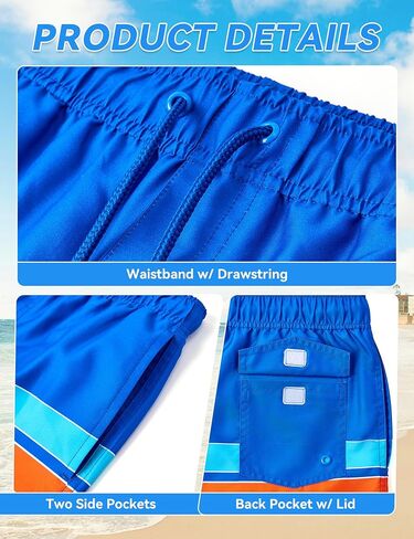 سروال سباحة للأولاد سريع الجفاف مع بطانة جيرسي فائقة النعومة، مادة صديقة للبيئة ممتازة بعامل حماية من الأشعة فوق البنفسجية 50+ in Kuwait