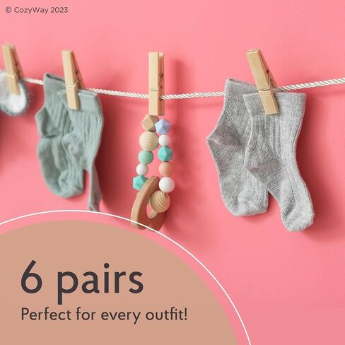 CozyWay Baby Ruffle Socks Baby Girl Turn Cuff Ankle Comfy Cotton Socks Infant - 6 Pack in Saudi Arabia