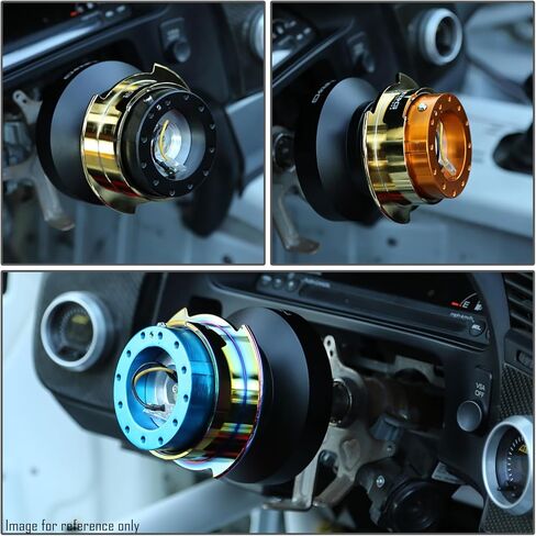 NRG INNOVATION Race Steering Wheel Short Hub Compatible With 1979-2004 Ford Mustang, Black, Anodized Finish, NRG-SRK-RL179H in Kuwait