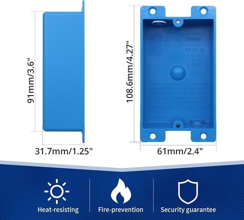 XIUTE 2-Gang PVC Old Work Retrofit Standard Switch/Outlet Wall Electrical Box,Non-Metallic 2 Gang Junction Box,Blue 25 cu. Inches,ETL Listed,1PCS in Saudi Arabia