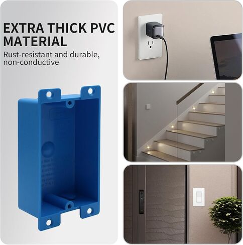 XIUTE 2-Gang PVC Old Work Retrofit Standard Switch/Outlet Wall Electrical Box,Non-Metallic 2 Gang Junction Box,Blue 25 cu. Inches,ETL Listed,1PCS in Saudi Arabia
