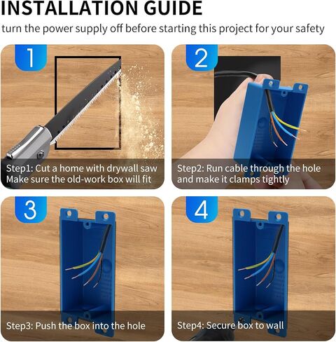 XIUTE 2-Gang PVC Old Work Retrofit Standard Switch/Outlet Wall Electrical Box,Non-Metallic 2 Gang Junction Box,Blue 25 cu. Inches,ETL Listed,1PCS in Saudi Arabia