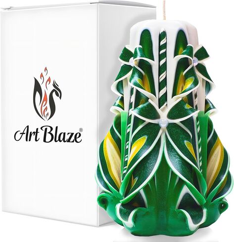 Carved Candles - Handmade Candles Long Burning - Unscented Decorative Candle - Luxury Candles for Home Decor - Birthday Anniversary Romantic Relaxing Mothers Day Gift for Women - Crimson Haze in Saudi Arabia