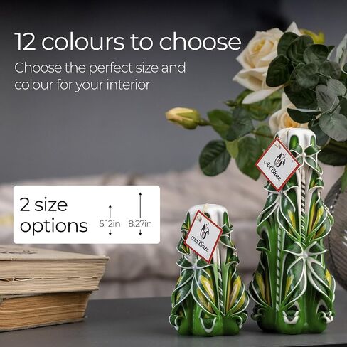 Carved Candles - Handmade Candles Long Burning - Unscented Decorative Candle - Luxury Candles for Home Decor - Birthday Anniversary Romantic Relaxing Mothers Day Gift for Women - Crimson Haze in Saudi Arabia
