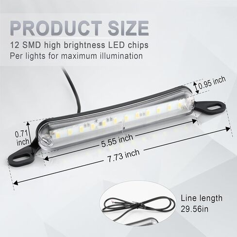 LIVTEE LECK PLATE LED ، مجموعة مشرقة للغاية للمقطورة UTV ATV Truck RV Boat ، Xenon White (6000k) in Saudi Arabia