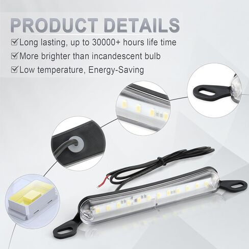 LIVTEE LECK PLATE LED ، مجموعة مشرقة للغاية للمقطورة UTV ATV Truck RV Boat ، Xenon White (6000k) in Saudi Arabia