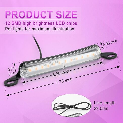 LIVTEE LECK PLATE LED ، مجموعة مشرقة للغاية للمقطورة UTV ATV Truck RV Boat ، Xenon White (6000k) in Saudi Arabia