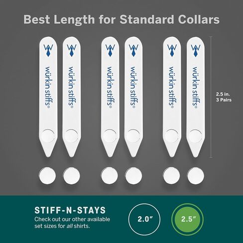 Würkin Stiffs Plastic Magnetic Collar Stays As Seen on Shark Tank | Stiff-N-Stays Collar Inserts in Kuwait