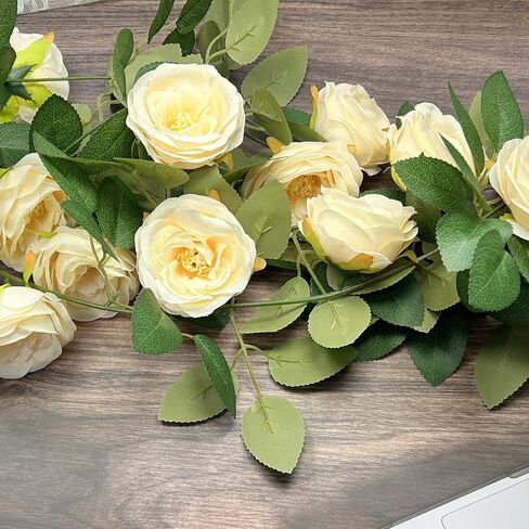 4Pcs(26 Ft) Rose Garlands for Decoration Artificial Rose Vine Flower Garland Silk Rose Hanging Vine for Wedding Party Artificial Plants for Party Valentine's Day Garden Craft Art Garland (pink rose) in Saudi Arabia
