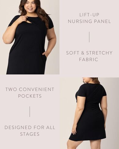 Kindred Bravely Eleanora Ultra Soft Maternity Nursing Dress | Short Sleeve Breastfeeding Dress with Pockets in Saudi Arabia
