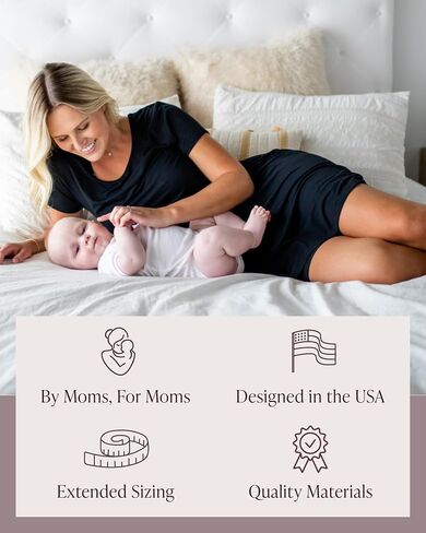 Kindred Bravely Eleanora Ultra Soft Maternity Nursing Dress | Short Sleeve Breastfeeding Dress with Pockets in Saudi Arabia