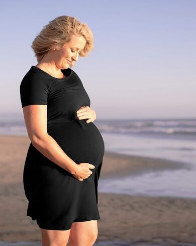 Kindred Bravely Eleanora Ultra Soft Maternity Nursing Dress | Short Sleeve Breastfeeding Dress with Pockets in Saudi Arabia