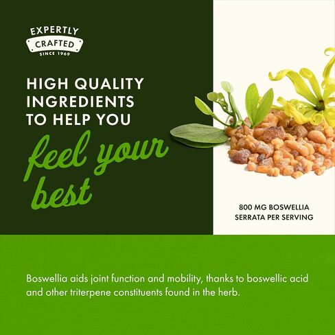 Swanson Double Strength Boswellia - Herbal Supplement Promoting Joint Support - Ayurvedic Herb for Joint Flexibility & Mobility Support - Made w/Boswellia Serrata Resin - (60 Capsules, 800mg Each) in Saudi Arabia