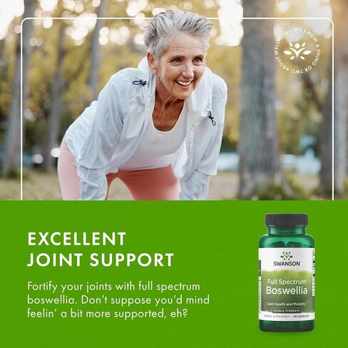 Swanson Double Strength Boswellia - Herbal Supplement Promoting Joint Support - Ayurvedic Herb for Joint Flexibility & Mobility Support - Made w/Boswellia Serrata Resin - (60 Capsules, 800mg Each) in Saudi Arabia