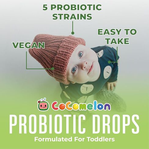 Maryruth Organics Cocomelon Toddler Probiotic Liquid Drops | البروبيوتيك للأطفال للأعمار 1-3 | 5 سلالات بروبيوتيك | 150 مليار CFU لكل وجبة | وزارة الزراعة الأمريكية العضوية | خالية من السكر | الخالية من الغلوتين | 1 فلوريدا أوقية in Saudi Arabia