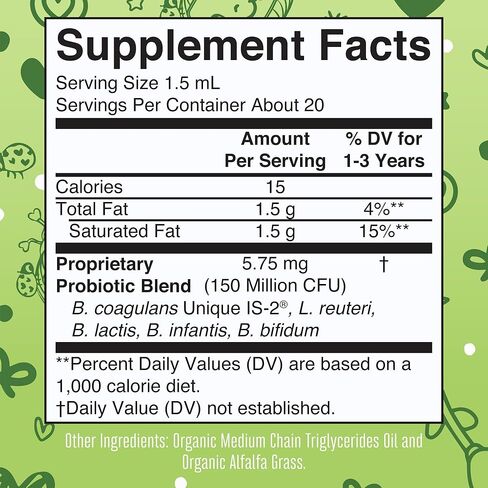 Maryruth Organics Cocomelon Toddler Probiotic Liquid Drops | البروبيوتيك للأطفال للأعمار 1-3 | 5 سلالات بروبيوتيك | 150 مليار CFU لكل وجبة | وزارة الزراعة الأمريكية العضوية | خالية من السكر | الخالية من الغلوتين | 1 فلوريدا أوقية in Saudi Arabia