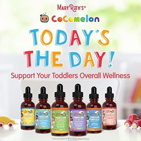 Maryruth Organics Cocomelon Toddler Probiotic Liquid Drops | البروبيوتيك للأطفال للأعمار 1-3 | 5 سلالات بروبيوتيك | 150 مليار CFU لكل وجبة | وزارة الزراعة الأمريكية العضوية | خالية من السكر | الخالية من الغلوتين | 1 فلوريدا أوقية in Saudi Arabia